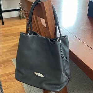 PUNTOTRES BARCELONA Black Leather Tote Bag